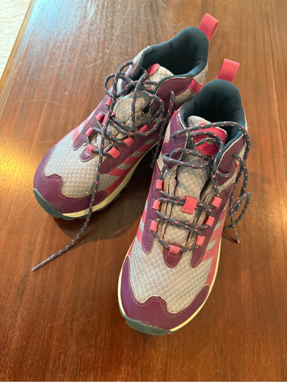 Merrell Waterproof Hiking Shoes Kids Girls US 6 Purple Pink Trail Sneakers